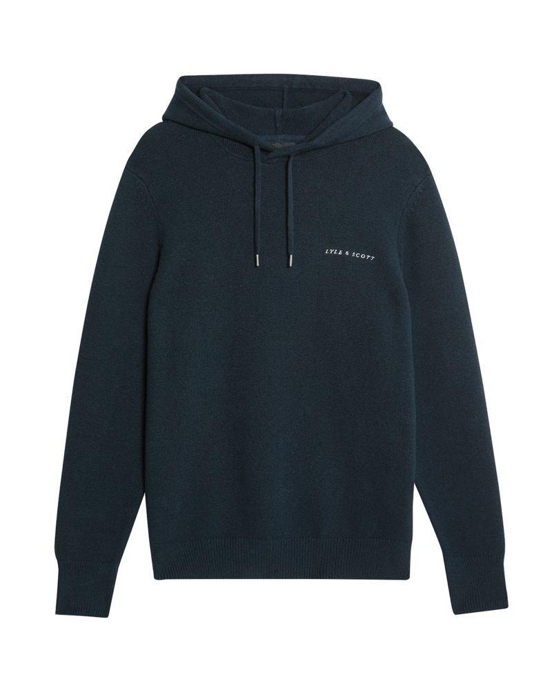 Men's Script Long Sleeve Knitted Hoodie