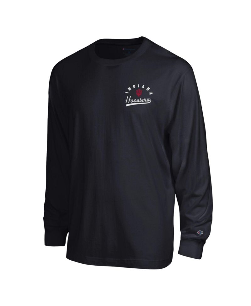Men's Black Indiana Hoosiers Laminated All-Star Long Sleeve T-Shirt