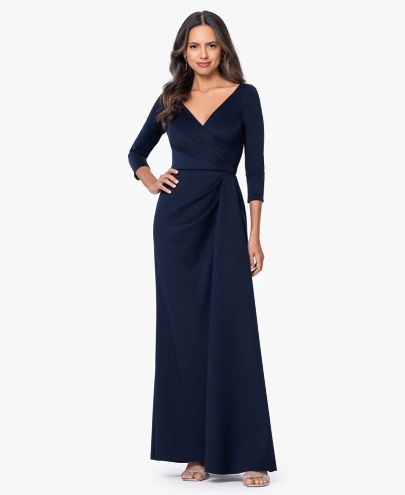 Women's 3/4-Length-Sleeve V-Neck Gown