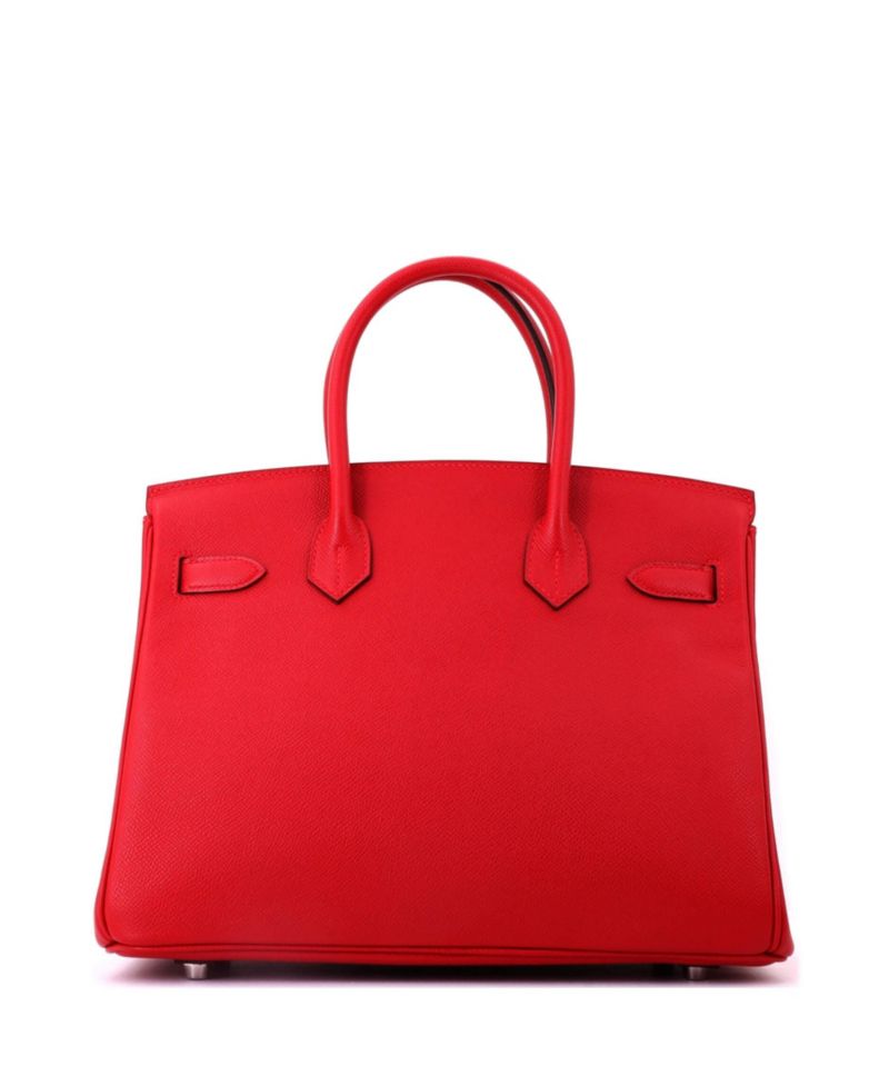 Pre-Owned Hermes Birkin 30 Handbag Red Epsom with Palladium Hardware