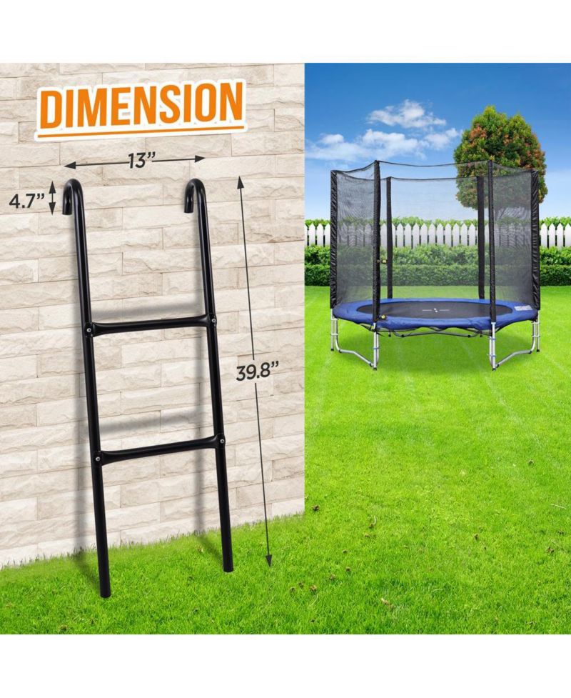Galvanized Steel Extra-Wide Footsteps Trampoline Safety Ladder