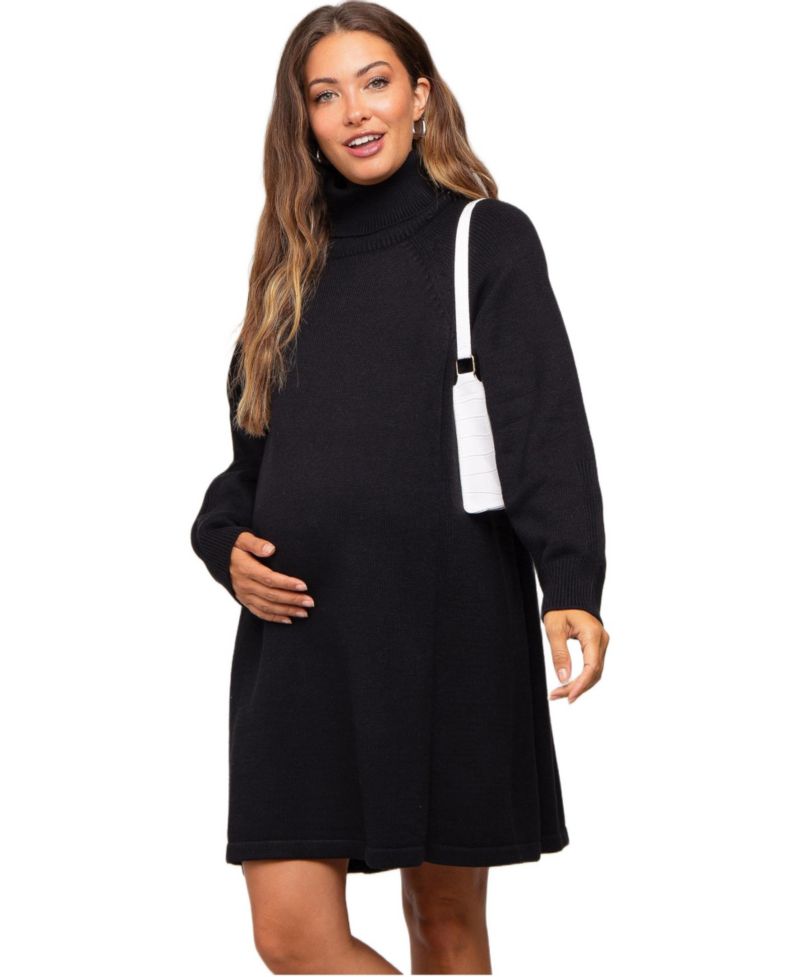 Women's Turtleneck Long Sleeve Sweater Dress