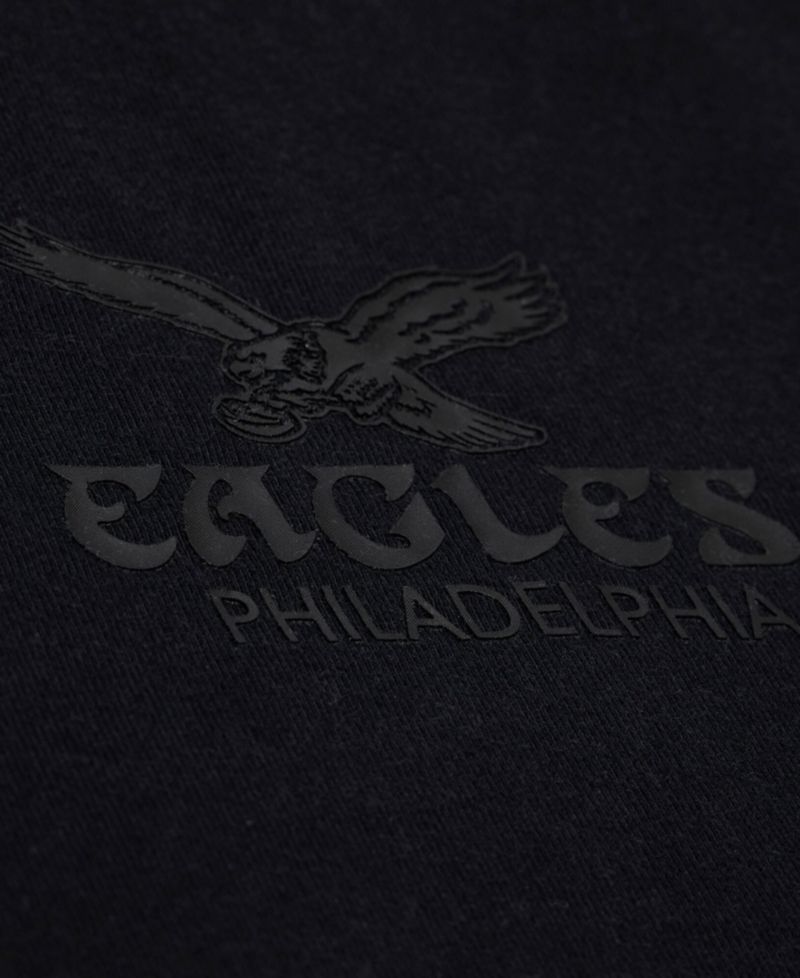 Women's Black Philadelphia Eagles Core Essentials Micro Logo Boxy Crop T-Shirt