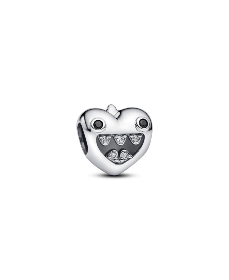 Mom's Little Monsters Heart Sterling Silver Charms