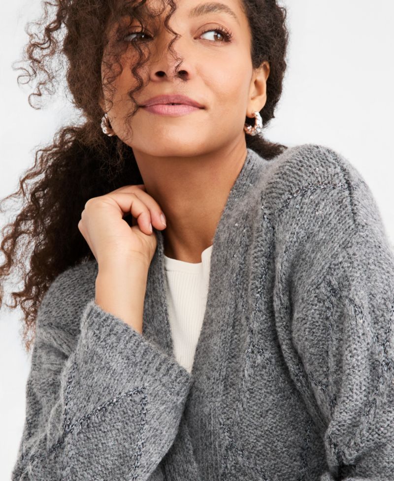 Women's Emmmoli Oversized Sequin-Adorned Shawl-Collar Cardigan