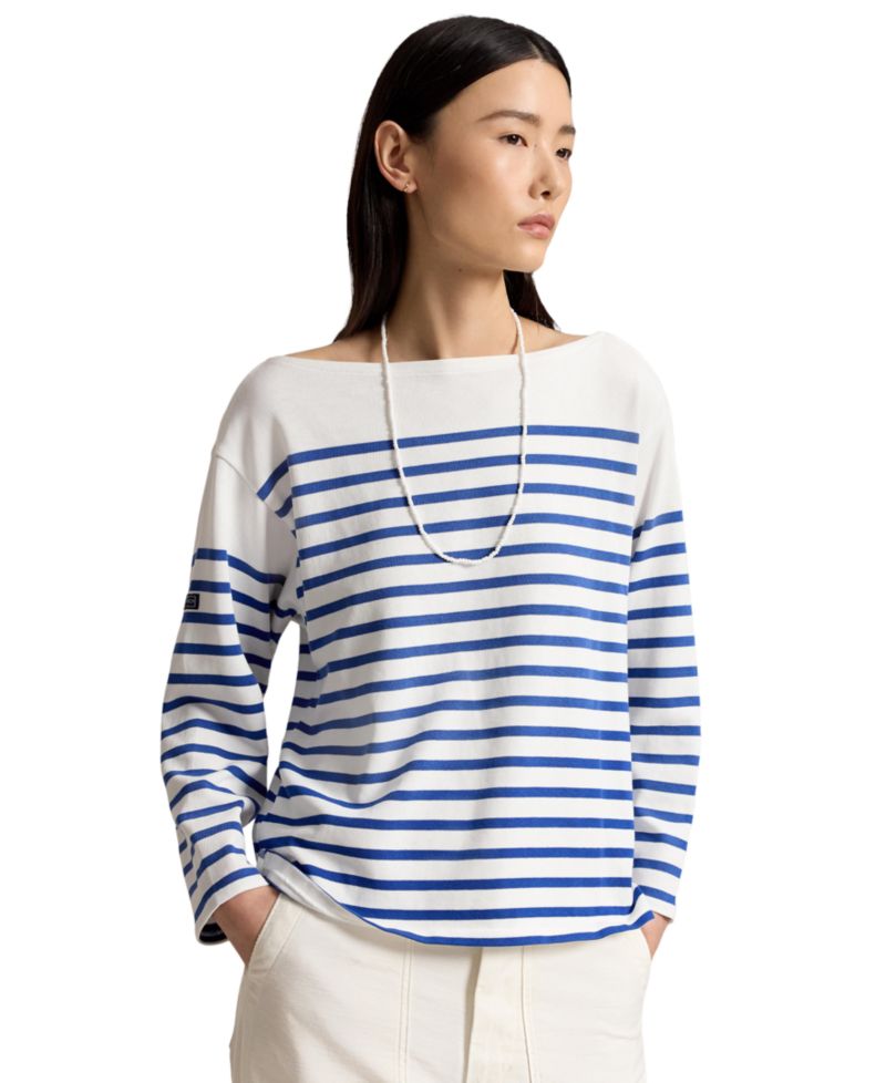 Women's Striped Boat Neck Mariner T-Shirt