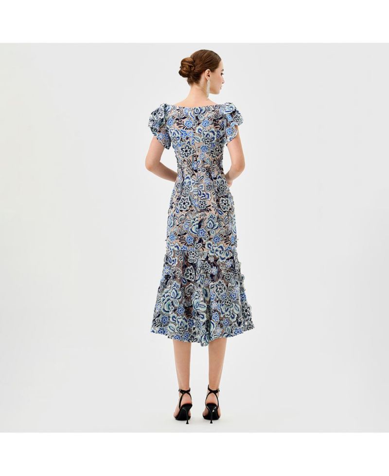 Women's Peri Flutter Sleeve Midi