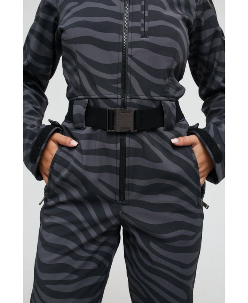 Women's Chic Ski Suit - Black Tiger