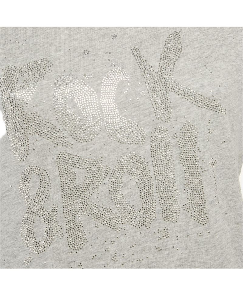 Women's Grey Jersey Skinny Rnr Strass Top