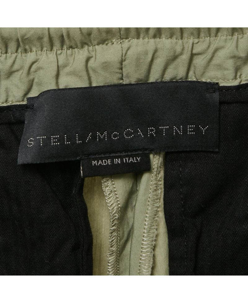 Women's Green Cotton Contrast Trimmed Pants