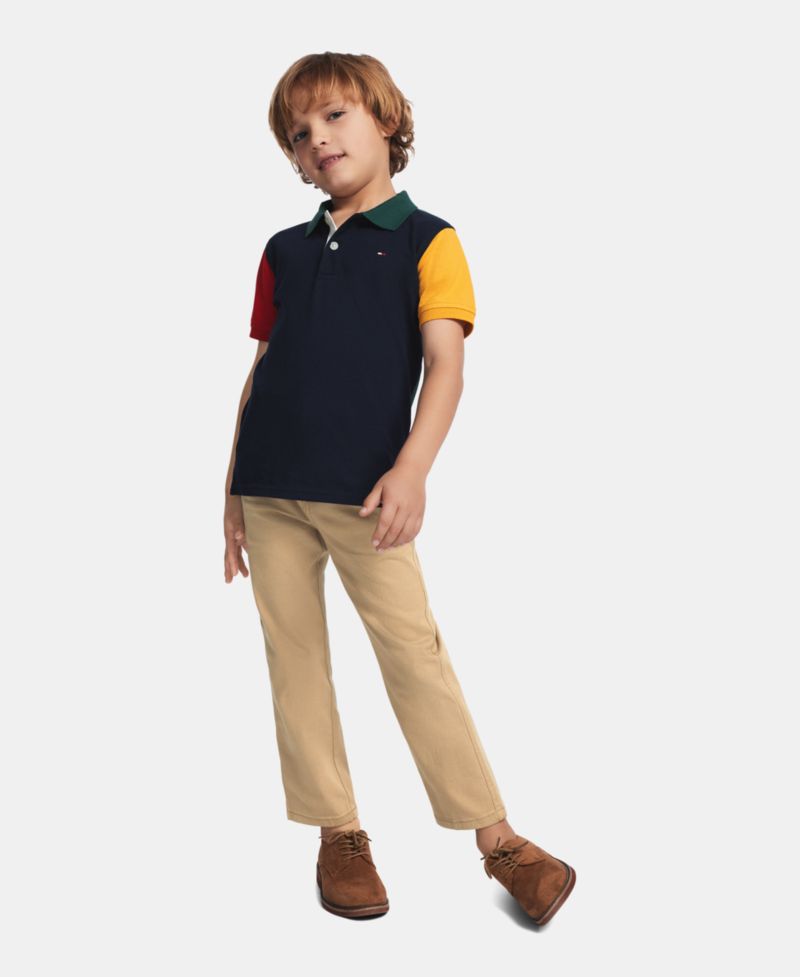 Boys' 2T-7 Color-Blocked Short-Sleeve Polo Shirt