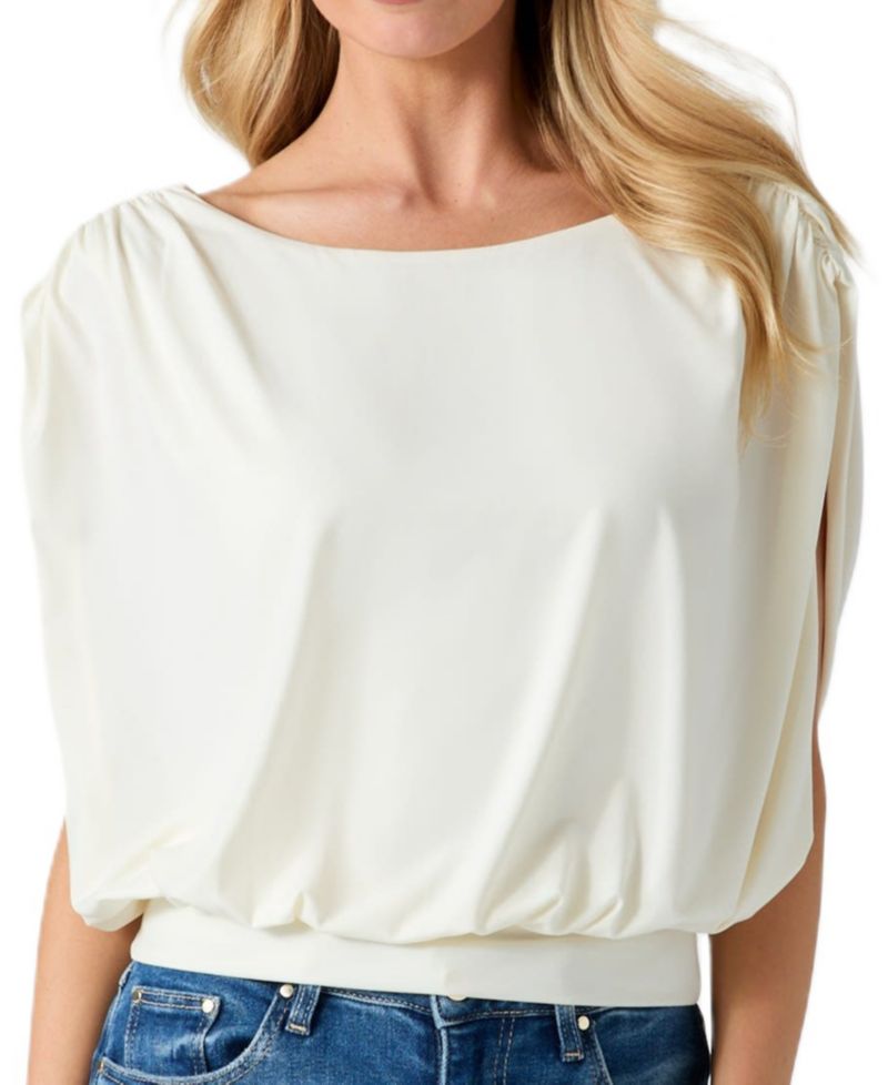 Women's Aundrea Boat-Neck Draped Sleeveless Top
