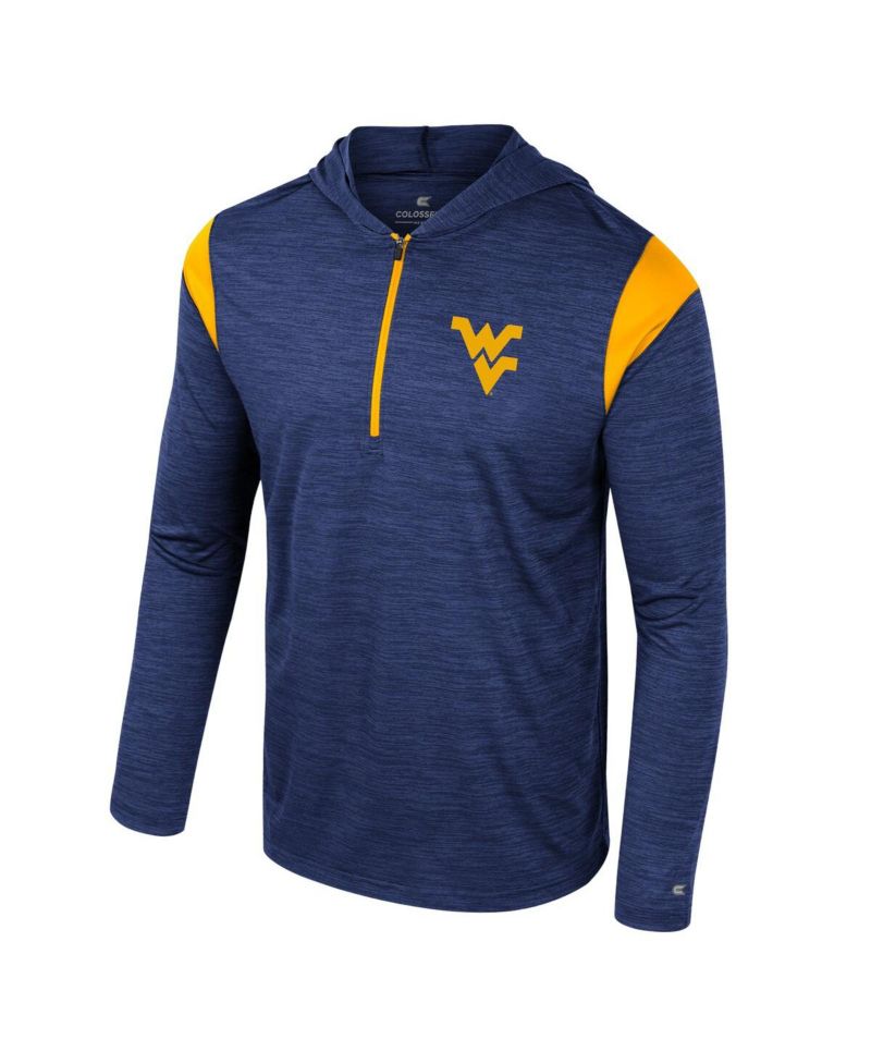 Men's Navy West Virginia Mountaineers Dozer Half-Zip Windshirt