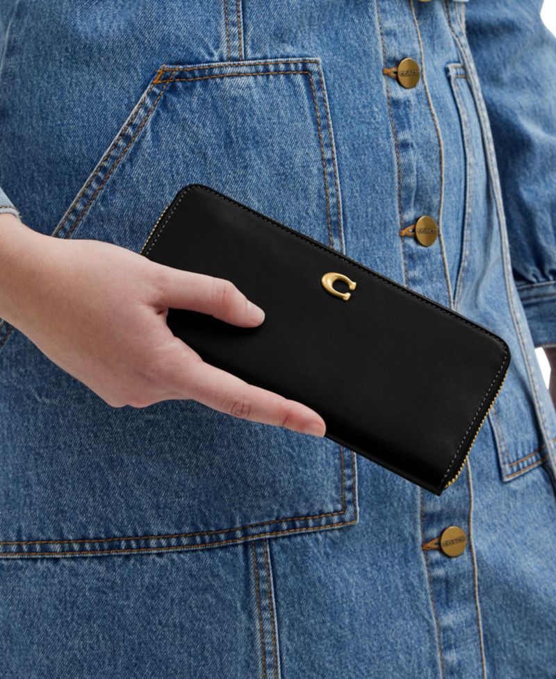 Essential Leather Slim Accordion Zip Wallet