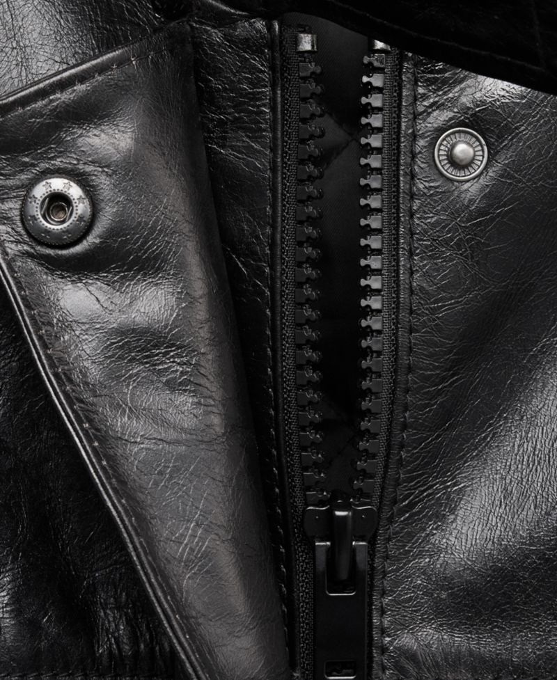 Women's Selection Oversized Funnel-Neck Leather Parka