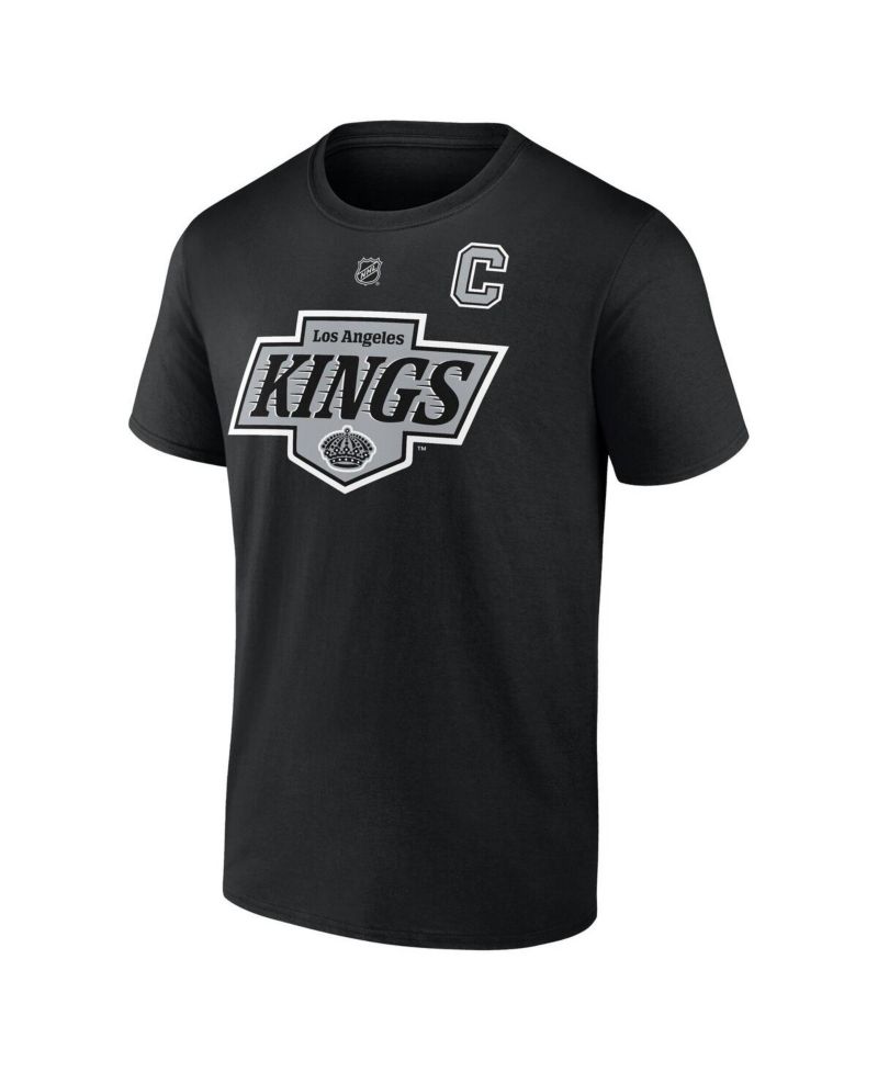 Men's Anze Kopitar Black Los Angeles Kings Authentic Stack Name & Number T-Shirt