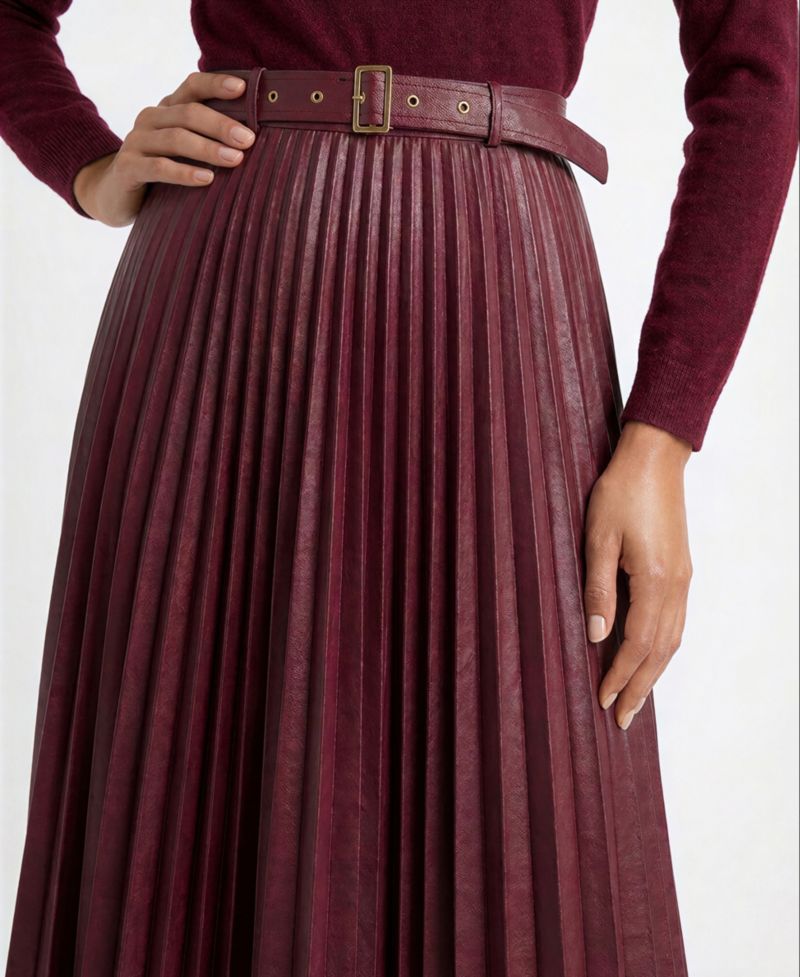 Women's Allison Long-Sleeve Midi Mixed-Media Dress
