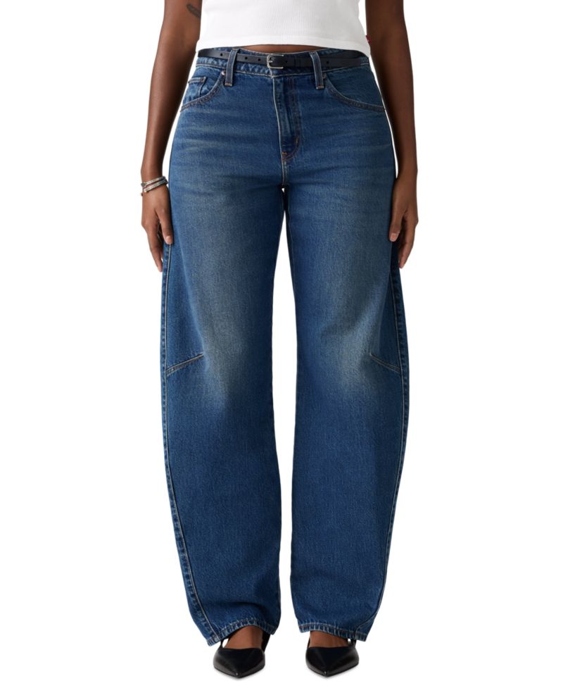 Premium Women's Baggy Dad Cotton Barrel-Leg Jeans