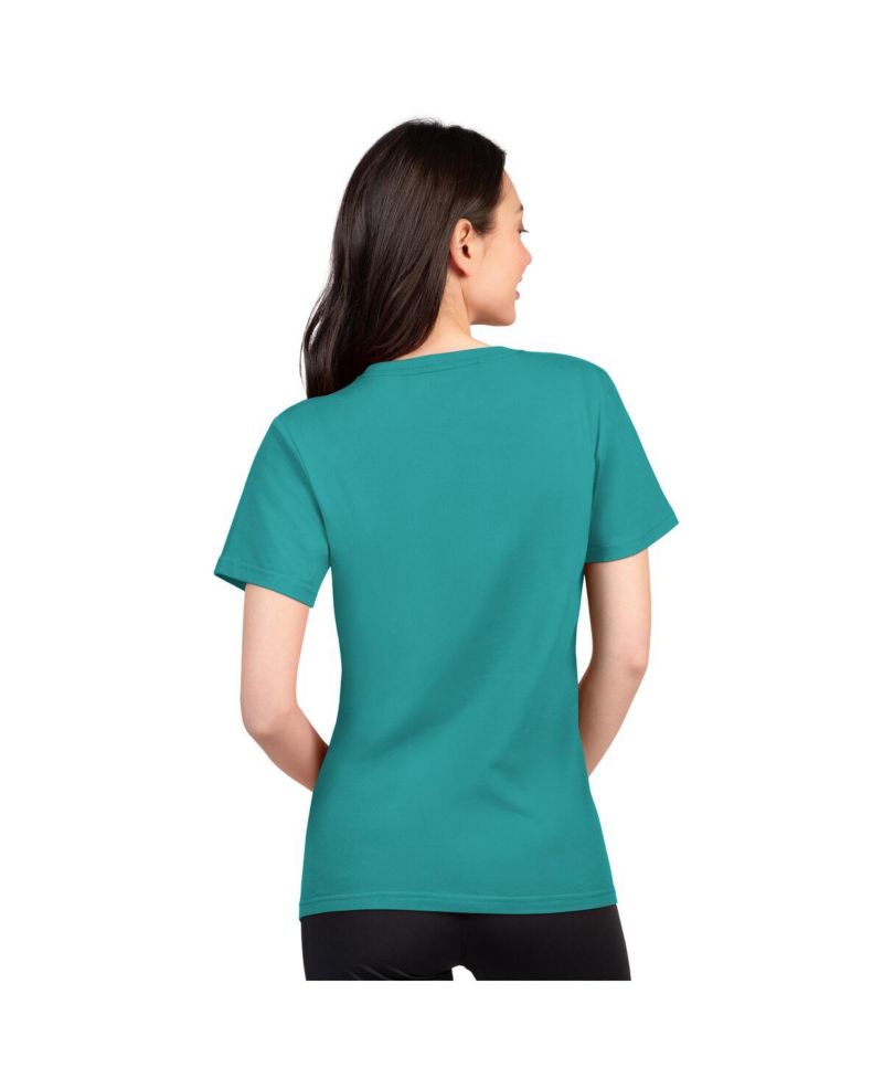 Women's Aqua Miami Dolphins Super-Slim Lightweight Winning Crew T-Shirt