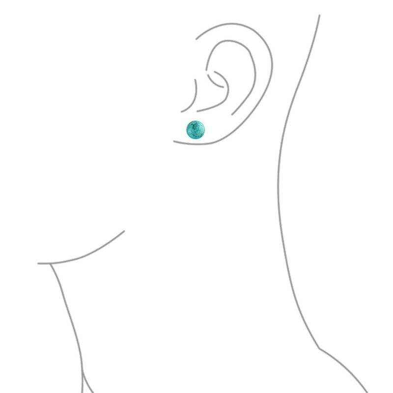Lapis, Turquoise, Onyx Bead Ball Stud Earrings Sterling Silver (3 Set)