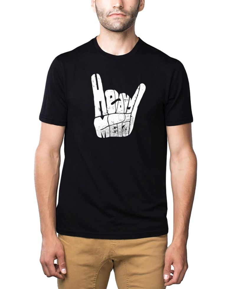 Men's Cotton/Poly Blend Word Art T-Shirt - Heavy Metal