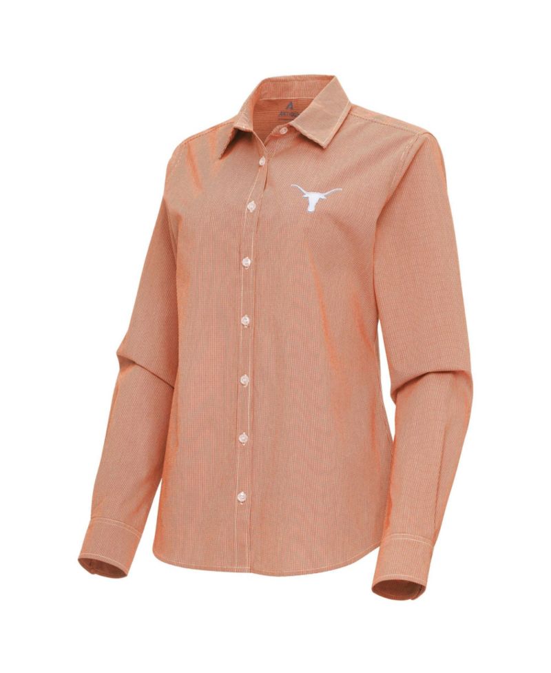 Women's Texas Longhorns Porter Woven Tri-Blend Long-Sleeve Button-Up Shirt