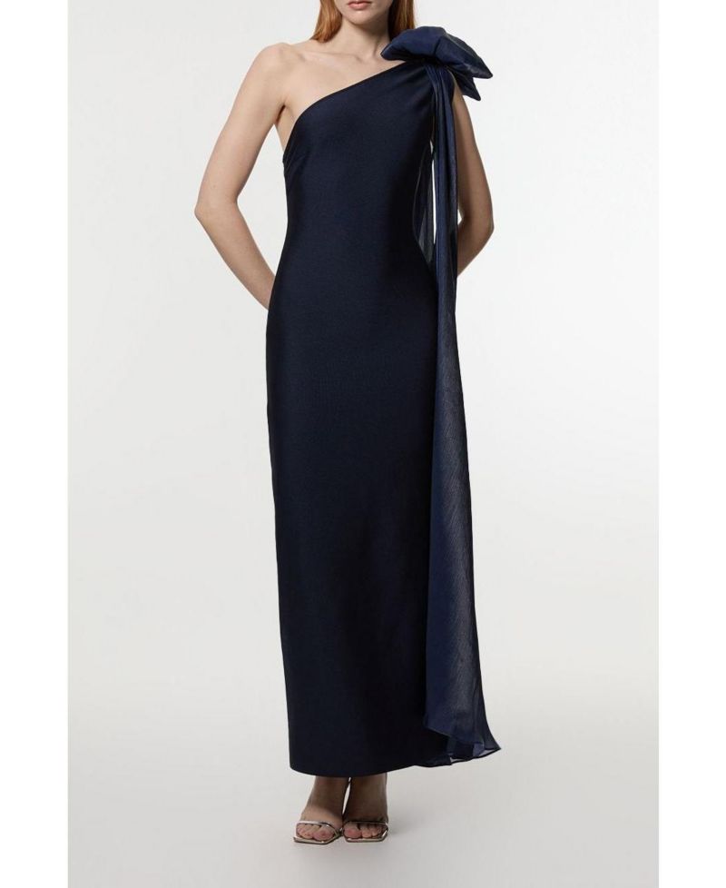 Women's Shoulder Bow Cape Detail Maxi Dress