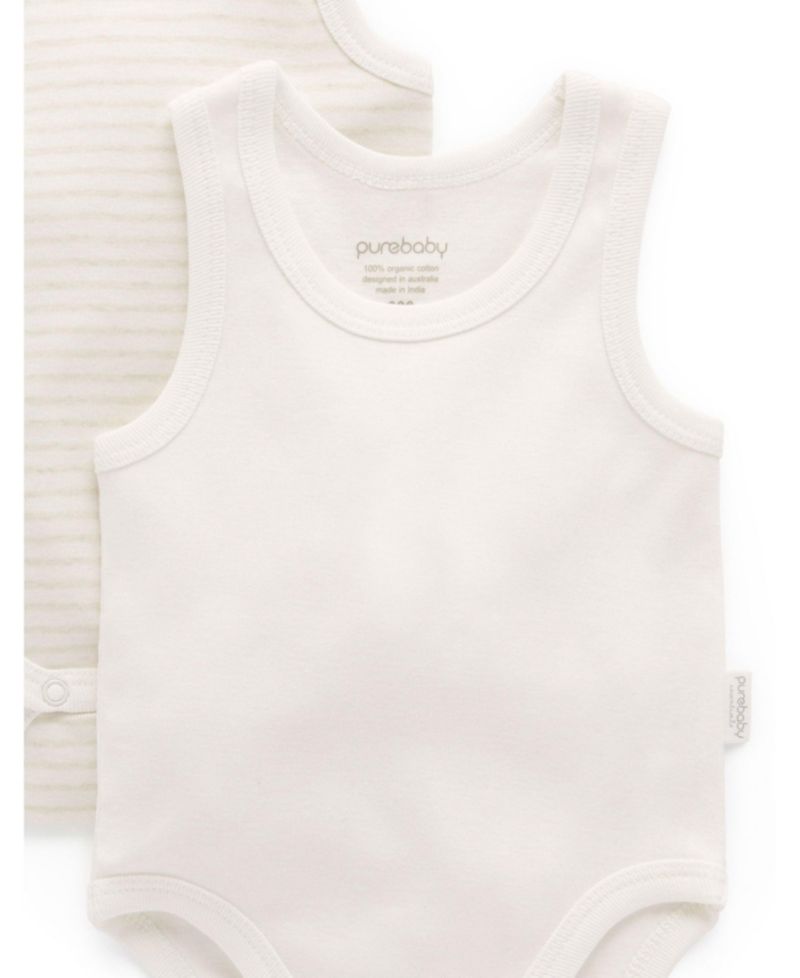 Baby Boy and Baby Girl Rib Bodysuit 2 pack