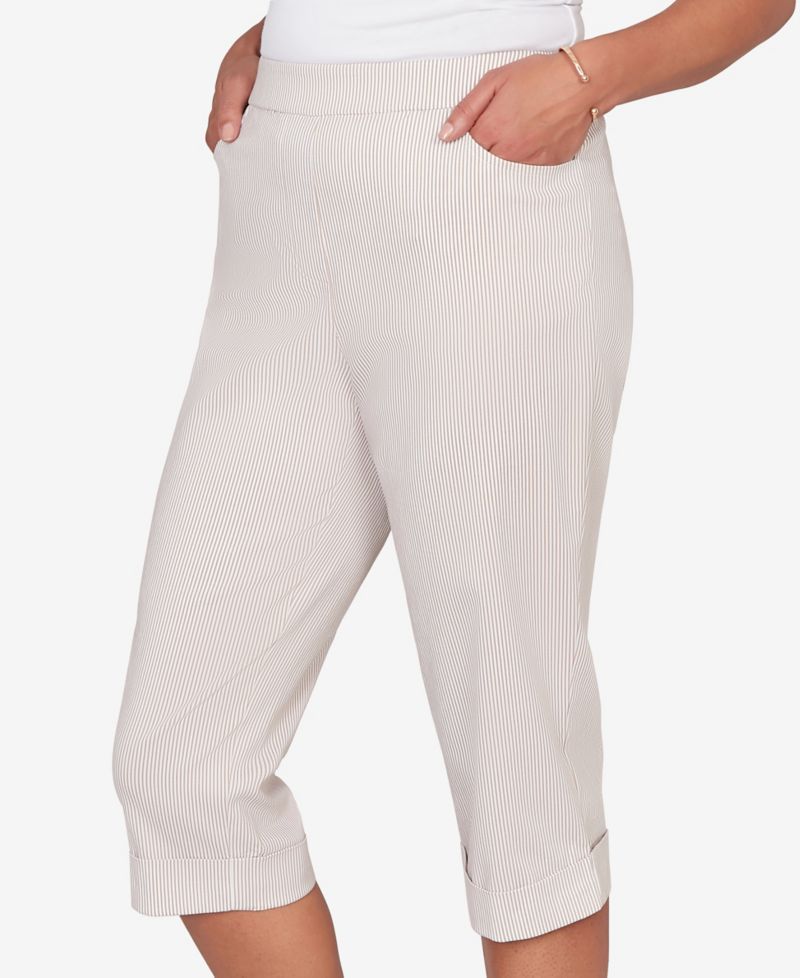 Petite Classic Stretch Stripe Clamdigger Capri Pants