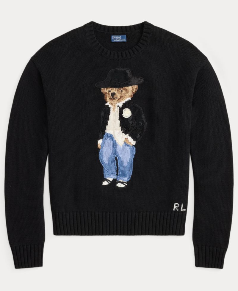 Women's Polo Bear Long-Sleeve Crewneck Sweater
