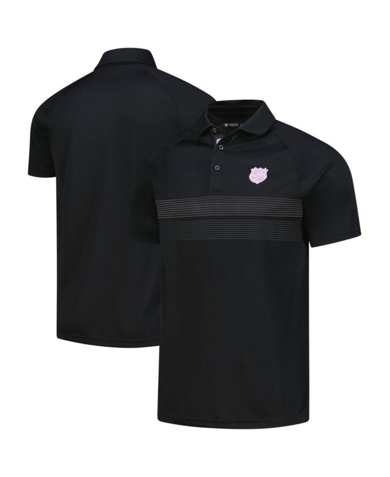 Men's Black NHL Hockey Fights Cancer Draft Day Mason Polo Shirt