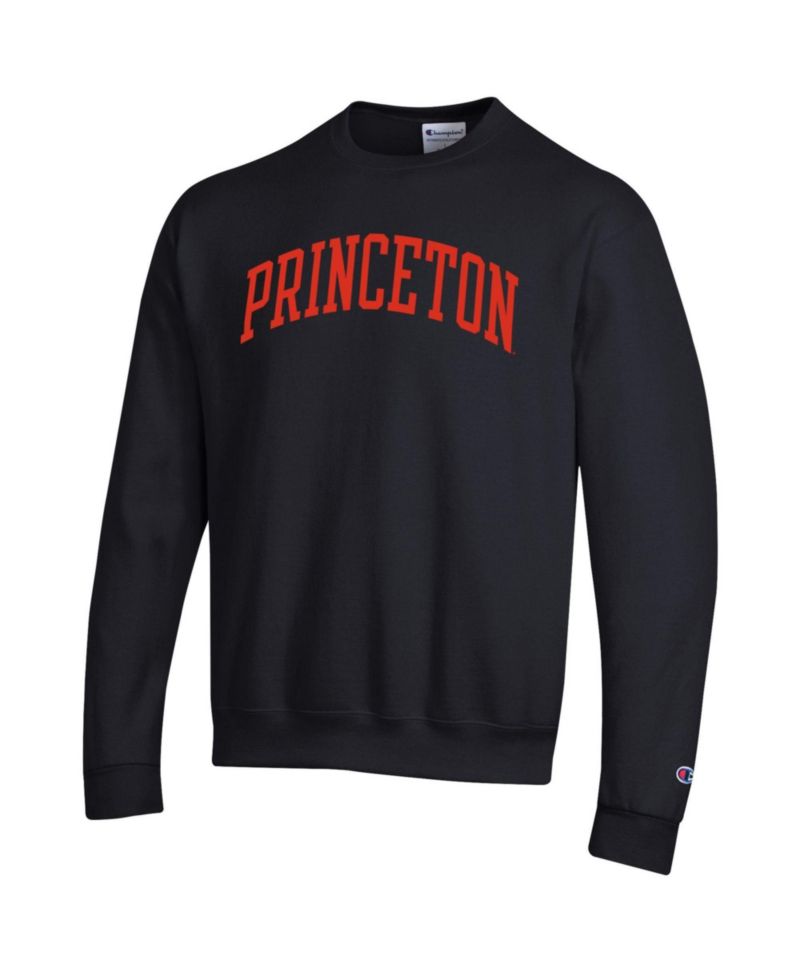 Men's Black Princeton Tigers Basic Arch Fleece Pullover Sweatshirt