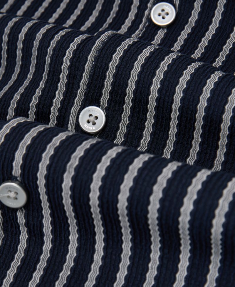 Men's Griff Textured Stripe Cuban Shirt