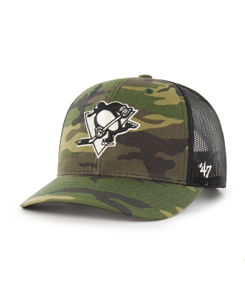 Men's Camo, Black Pittsburgh Penguins Trucker Snapback Hat