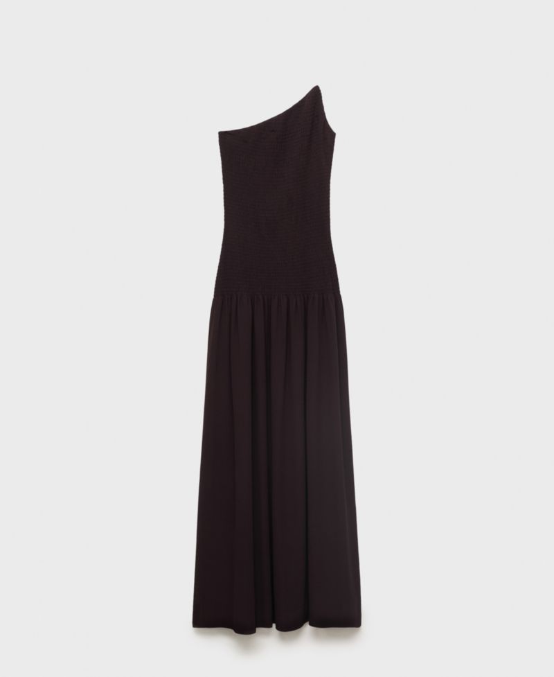 Women's Gathered Body Asymmetrical Dress