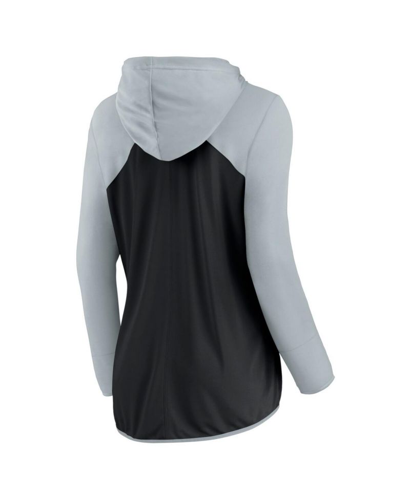 Women's Black, Silver Las Vegas Raiders Forever Fan Full-Zip Hoodie
