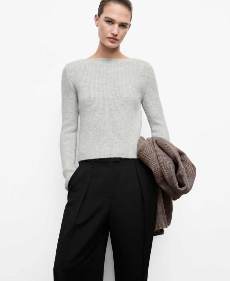 Women's Knitted Ribbed Sweater