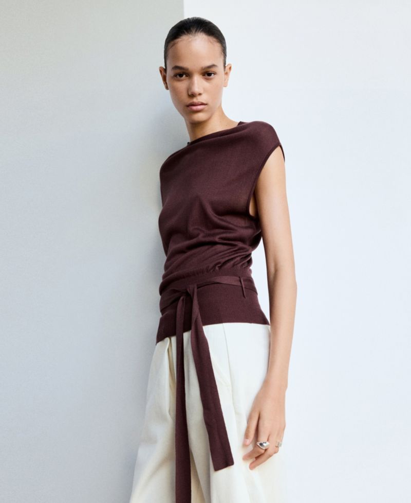 Women's Belted Knit Vest