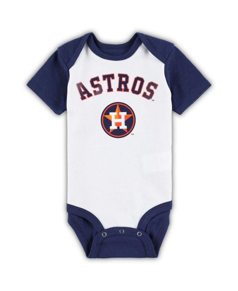 Infant Boys and Girls White and Heather Gray Houston Astros Two-Pack Little Slugger Bodysuit Set
