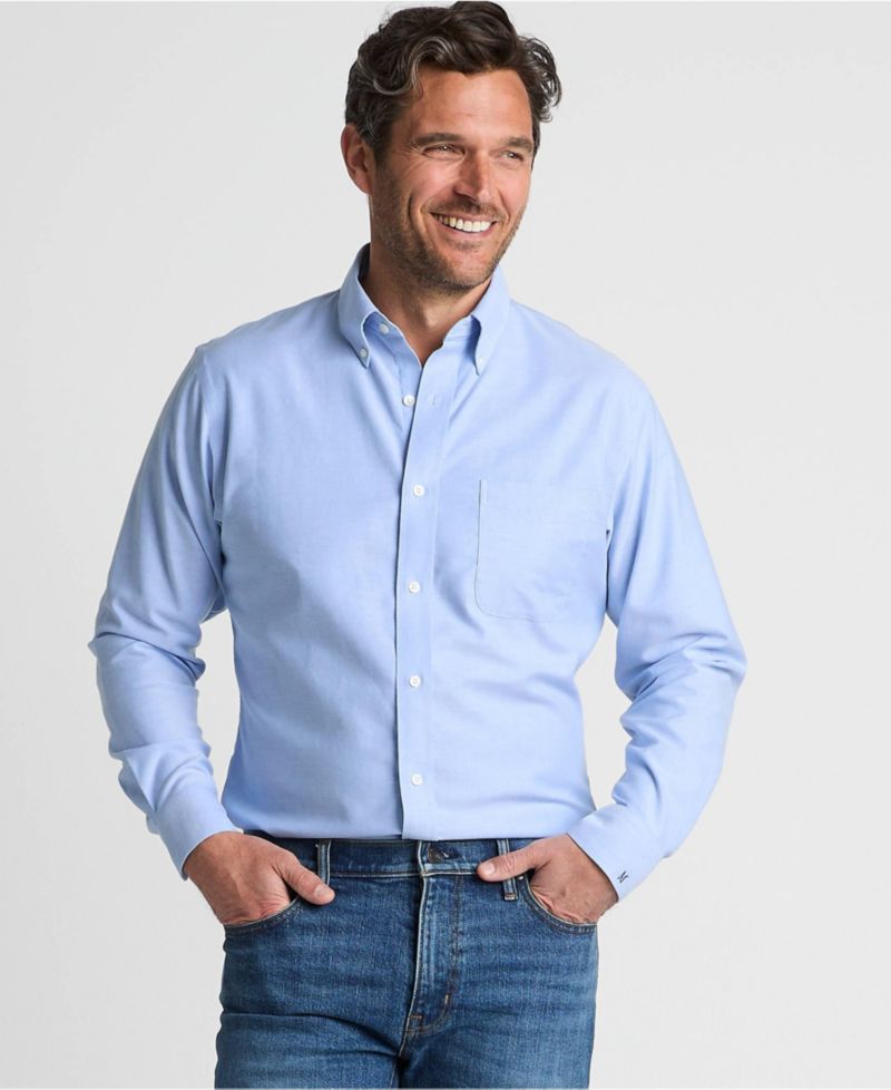 Women's Men's Tall Traditonal Fit Solid No Iron Supima Oxford Dress Shirt