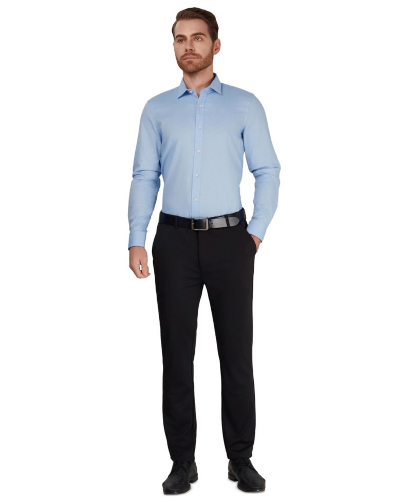 Men's Slim-Fit Collared Oxford Dress Shirt