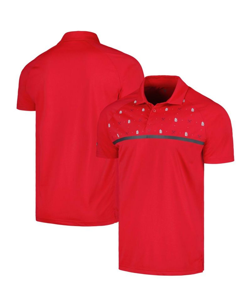 Men's Red St. Louis Cardinals Sector Batter Up Raglan Polo Shirt