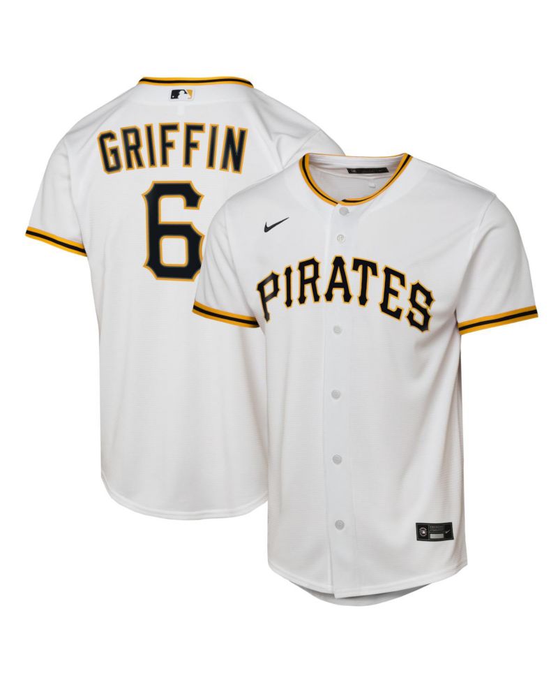 Big Boys and Girls Konnor Griffin White Pittsburgh Pirates Home Replica Jersey