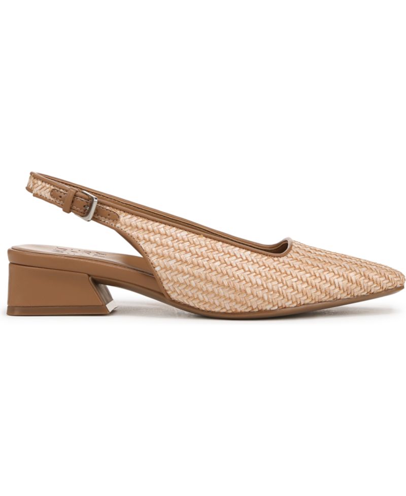 Women's Ginger 2 Snip Toe Asymmetrical Low Block Heel Slingbacks