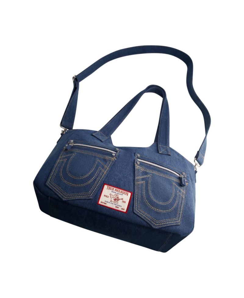 Horseshoe Stitch Denim Satchel