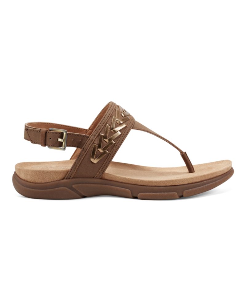 Monte Woven T-Strap Flat Slingback Sandals