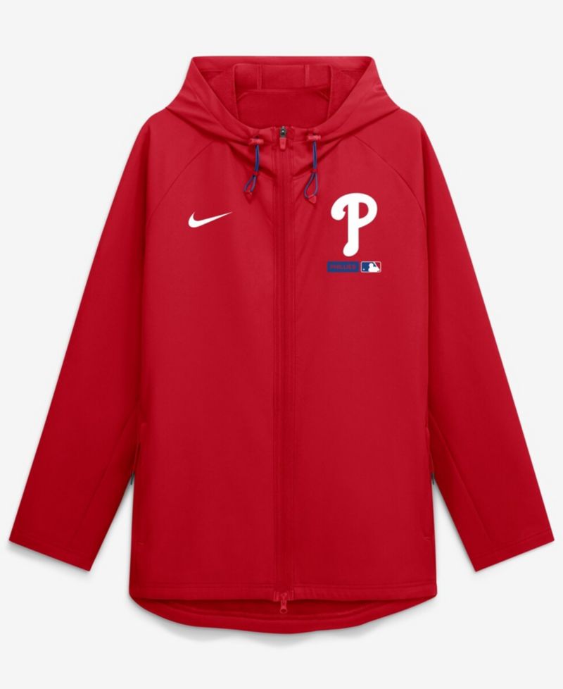 Men's Red Philadelphia Phillies Authentic Collection Raglan Therma-FIT Full-Zip Hooded Jacket