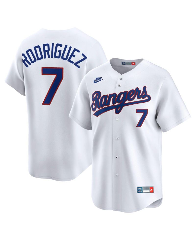 Men's Ivan Rodriguez White Texas Rangers Throwback Cooperstown Collection Limited Jersey