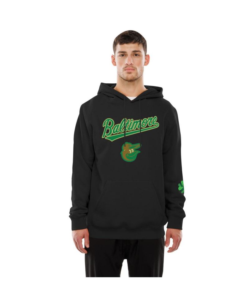 Men's Black Baltimore Orioles 2026 St. Patrick's Day Fleece Hoodie