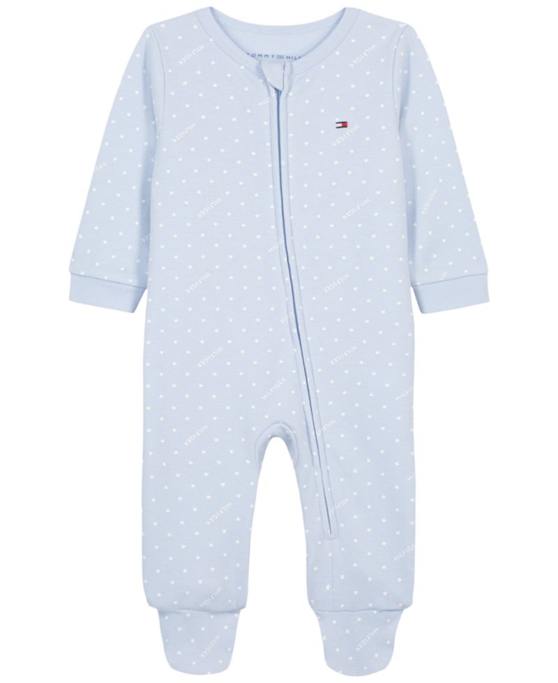 Baby Boys' Polka Dot Zip-Front Footed Coverall